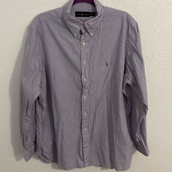Ralph Lauren- pink and white stripes button down Size XL 17 - Picture 1 of 7